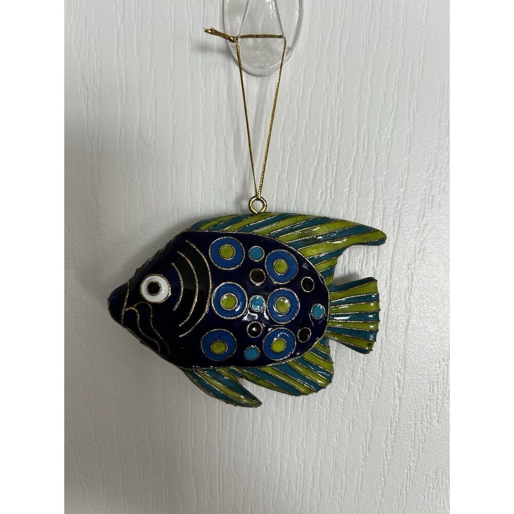 Hanging Fish Decor / Ornament with Vibrant Blue and Green Color